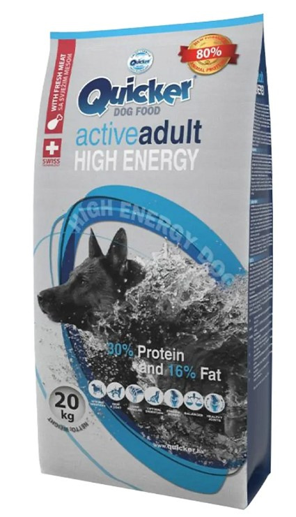 Каталог Корм для собак средних Quicker Active High Energy Adult Medium & Big Breed (говядина, рыба) для собак