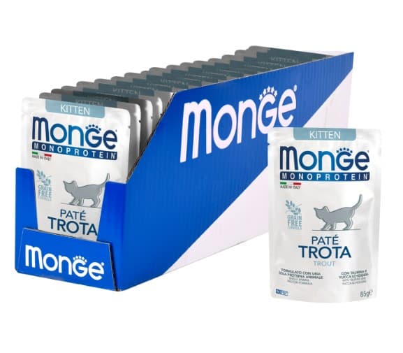 Влажный рацион для котят Monge Cat Monoprotein Kitten (форель)