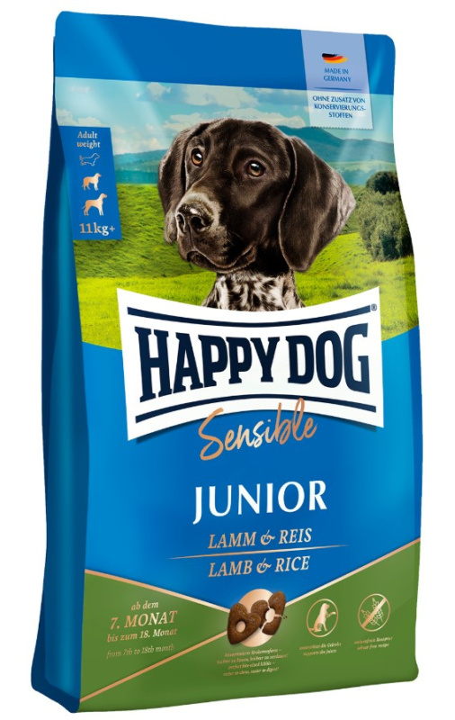 Сухой корм для щенков HAPPY DOG Sensible Junior Lamb & Rice