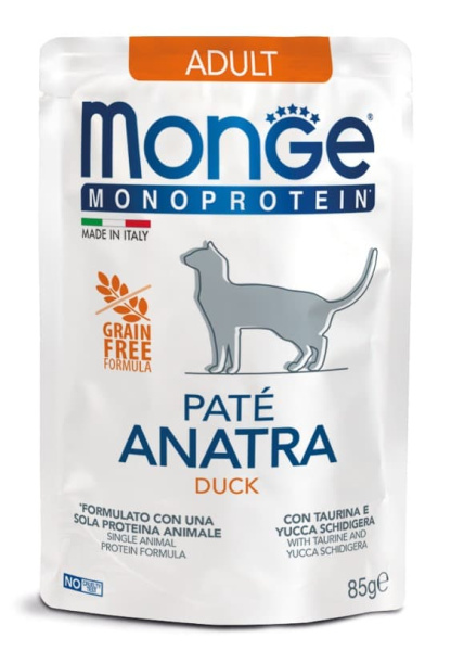 Влажная еда для кошек Monge Cat Monoprotein (утка)