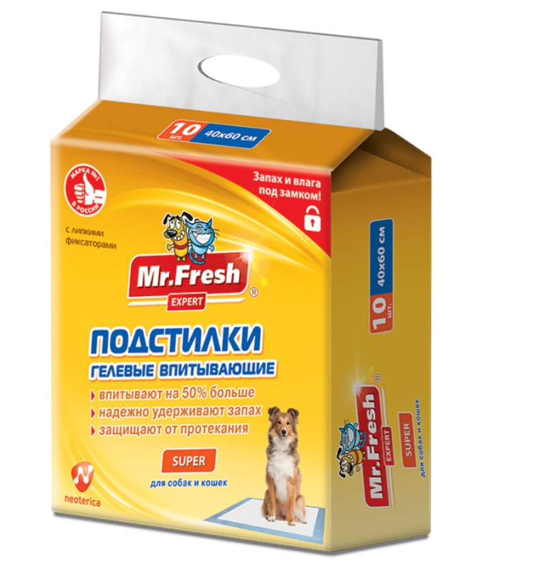 Гелевые пеленки для собак Mr.Fresh Super