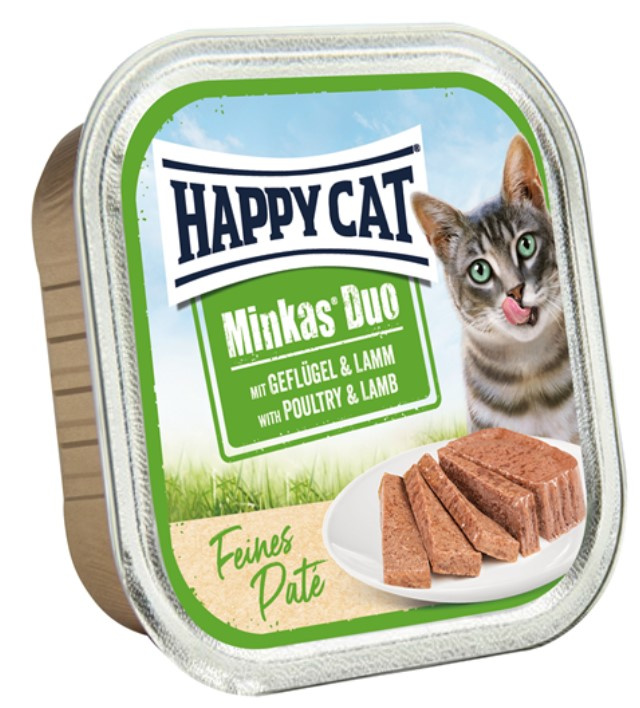 Консервы для кошек Happy Cat Minkas Duo Паштет Adult Cat (птица, ягненок)