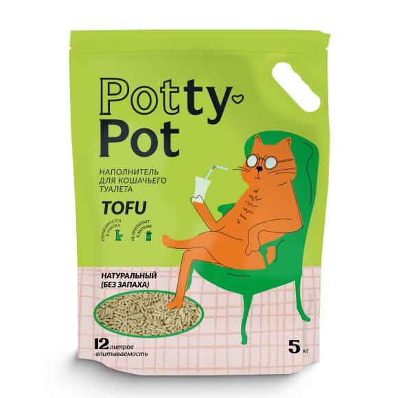 Соевый наполнитель без запаха ТОФУ Potty-Pot