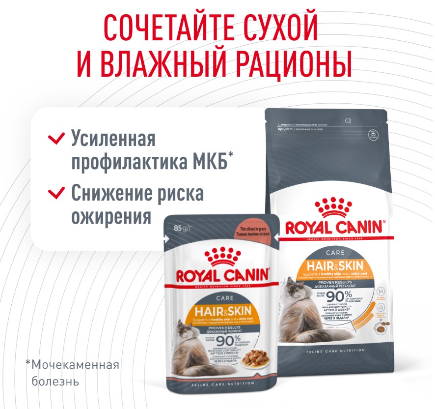 Влажный корм для кошек Royal Canin Hair & Skin Care (в соусе)