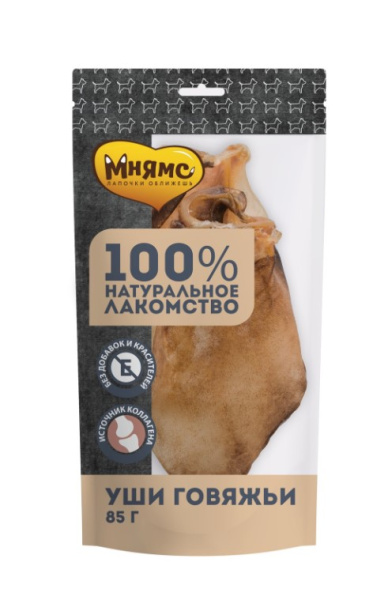 Лакомство Мнямс для собак Уши говяжьи