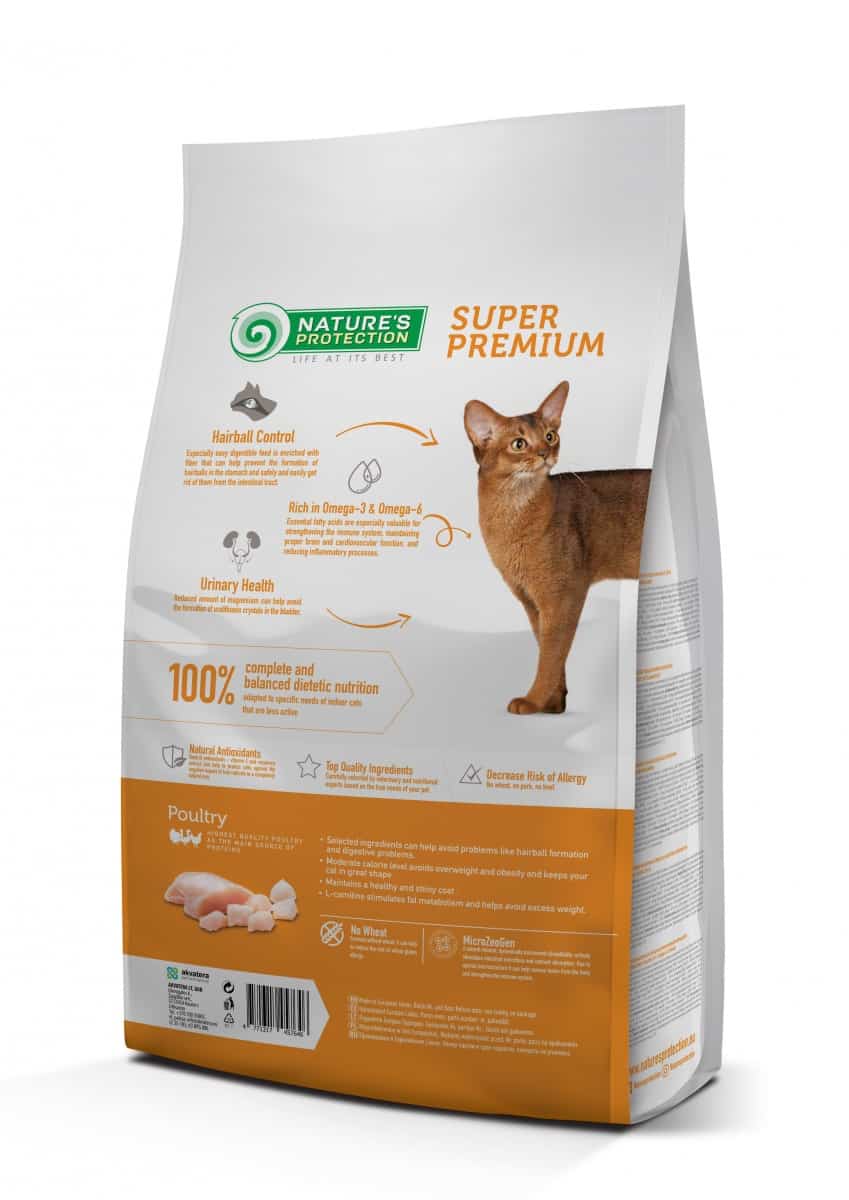 Сухой корм для кошек Nature's Protection Indoor (птица, рис)