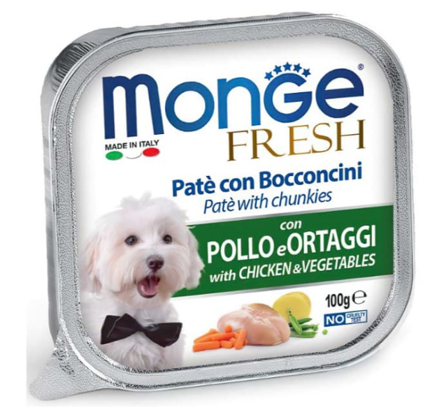Паштет для собак Monge Fresh Dog Adult (курица и овощи)