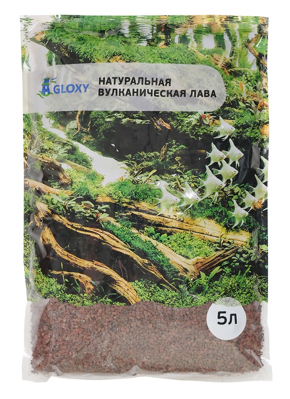 Лава для аквариума красная Gloxy 3-5 мм