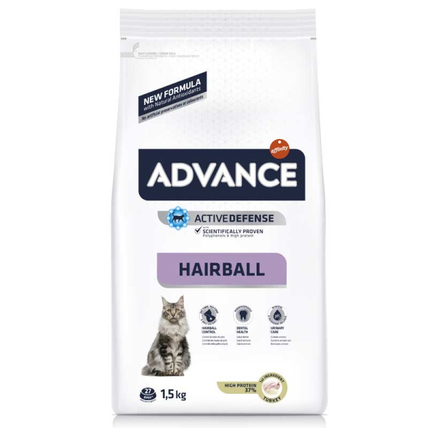 Advance Cat Adult Hairball (индейка и рис) для кота