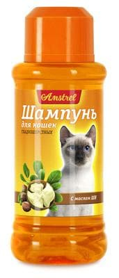Шампунь для гладкошерстных кошек с маслом ши "Amstrel" для кошек