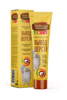 Паста для вывода шерсти со вкусом креветки Вита Деревенские лакомства