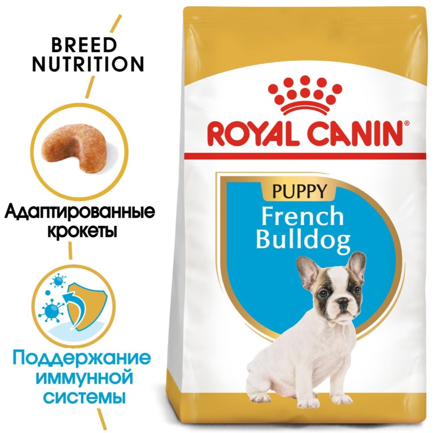 Каталог Сухой корм для щенков Royal Canin French Bulldog Puppy для собак