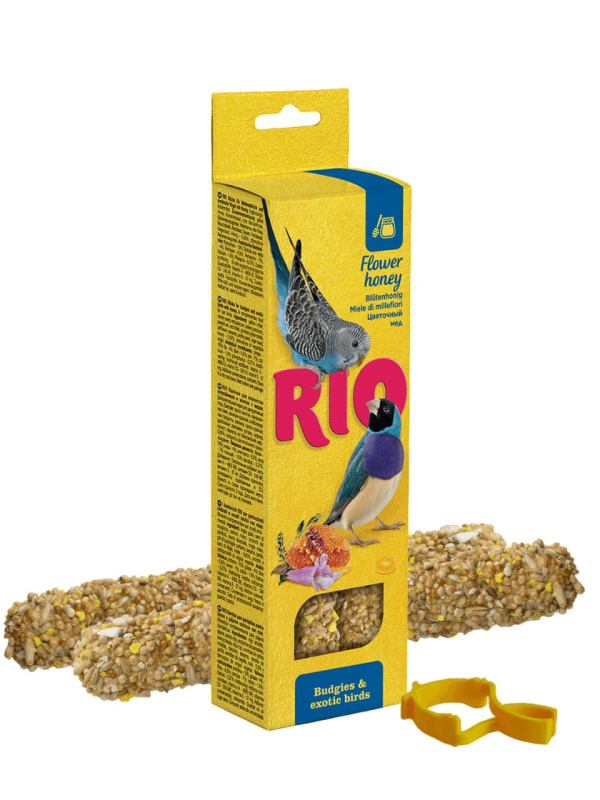 Палочки для волнистых попугаев и экзотов "RIO" с медом 2х40г
