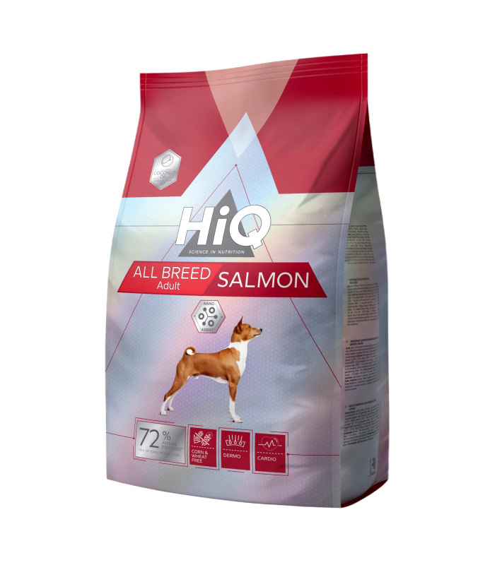 Каталог Сухой корм для собак HiQ Adult All Breed (лосось) для собак