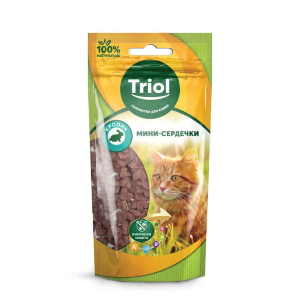 Мини-сердечки из кролика для кошек TRIOL 40 гр (20171024)