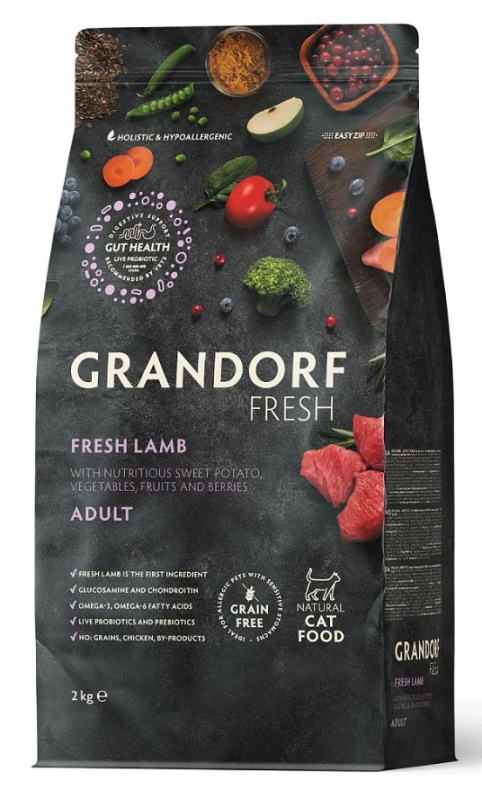 Сухой корм для кошек Grandorf Fresh Adult (ягнёнок, батат)