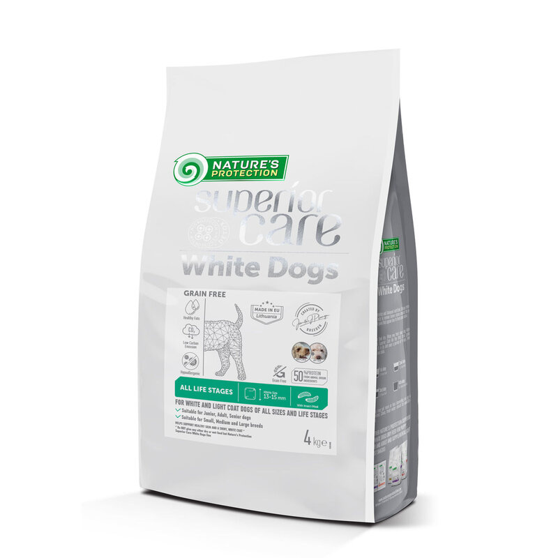 Каталог Сухой корм для собак Nature's Protection White Dogs GF Superior Care All Breed (насекомые) для собак