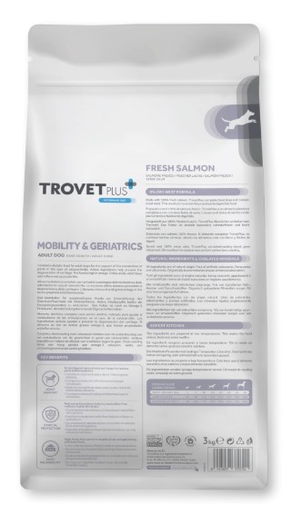 Каталог Сухой корм для собак Trovet Plus Mobility & Geriatrics Vet Diet Adult (лосось) для собак