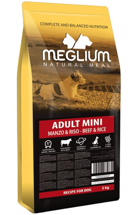 Каталог Сухой корм для собак Meglium Dog Adult Mini Sensible Beef & Rice (говядина рис) для собак