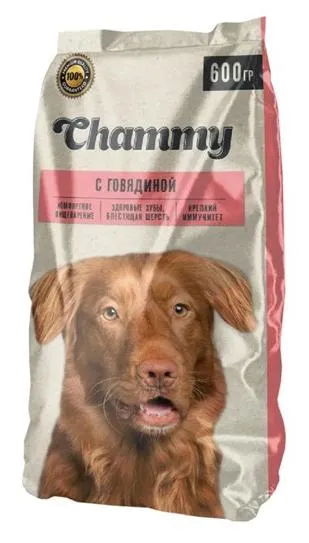Сухой корм для собак средних и крупных пород Chammy с говядиной