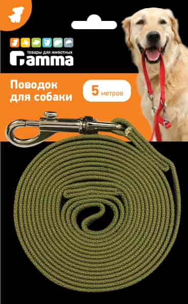 Поводок брезентовый для собак Gamma 25*5000 мм (11002006)