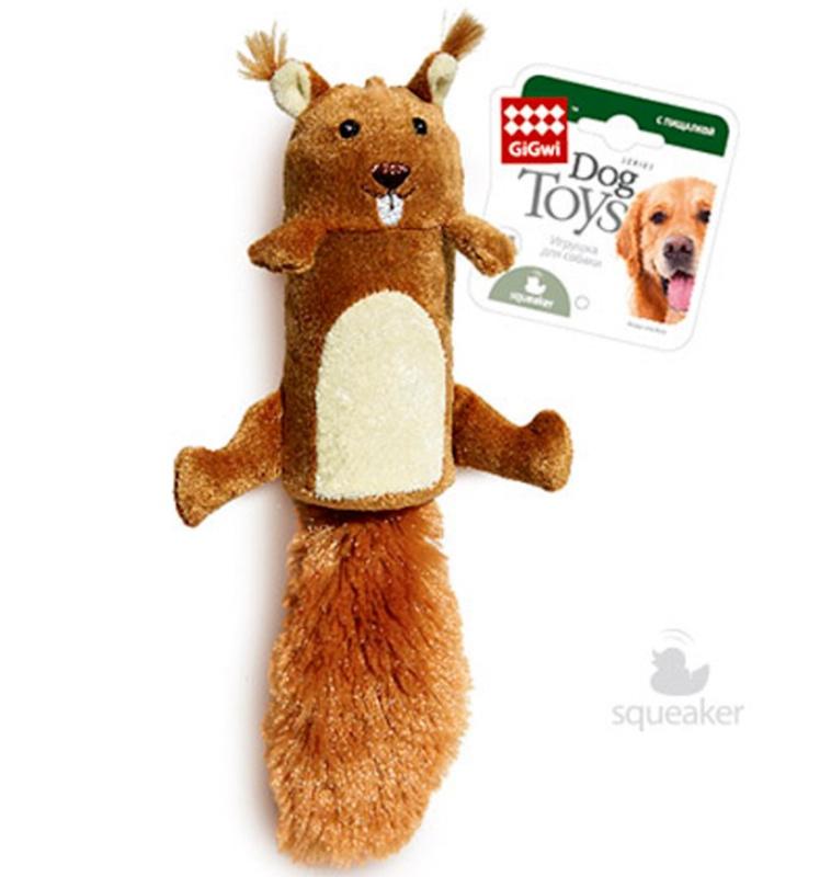 Gigwi Игрушка для собак Белка с большой пищалкой, серия CATCH & FETCH