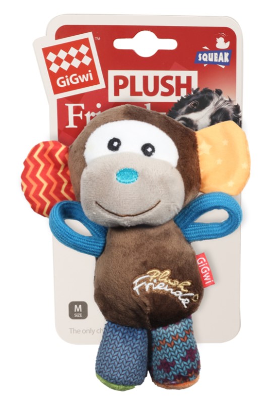 Игрушка для собак GiGwi Plush Friendz Обезьянка с пищалкой