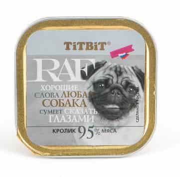 Консервированный корм для собак "TiTBiT" RAF Кролик 