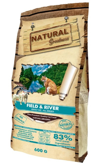 Сухой корм для кошек Natural Greatness Field & River Recipe Adult (лосось, ягненок)