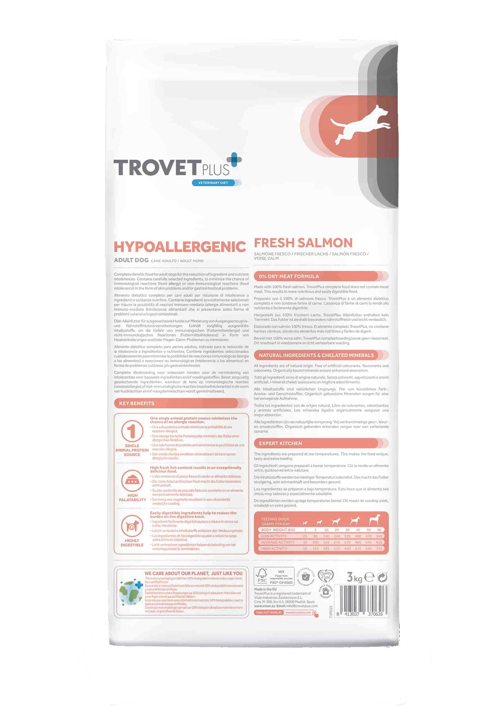 Каталог Сухой корм для собак Trovet Plus Hypoallergenic Vet Diet Adult (лосось) для собак