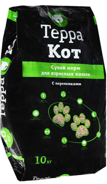 Полнорационный сухой корм Терра Кот (перепелка) 