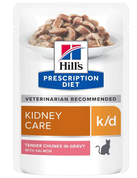 Диетический влажный корм для кошек Hill's Prescription Diet k/d (лосось)