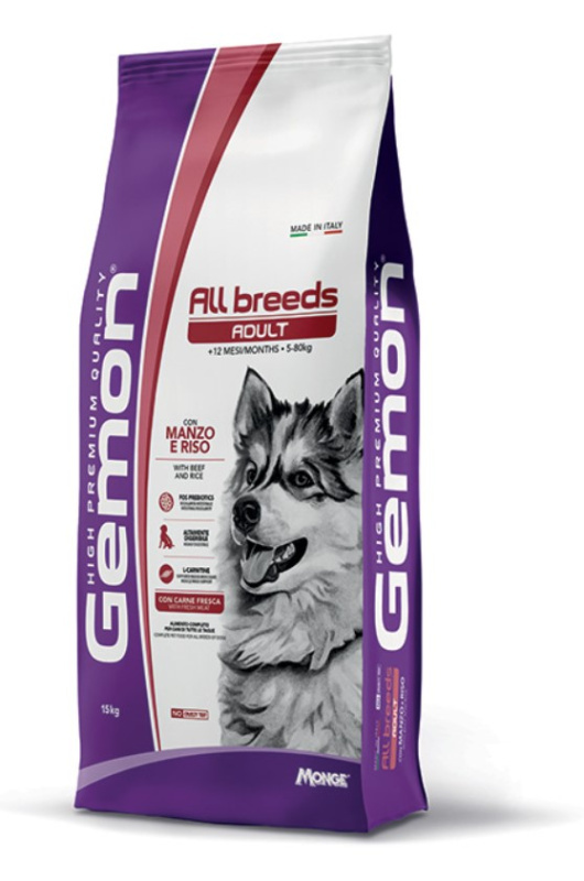 Каталог Сухой корм для собак Gemon Dog Adult All Breed with BEEF and RICE (говядина, рис) для собак