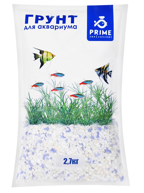 PRIME Грунт для аквариума Фиолетовый+белый 3-5мм