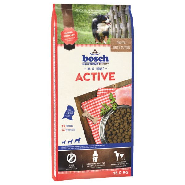 Каталог Сухой корм для собак Bosch Active (птица) для собак