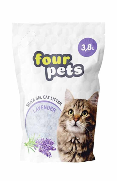 Силикагелевый наполнитель Four Pets (лаванда) для кошек 