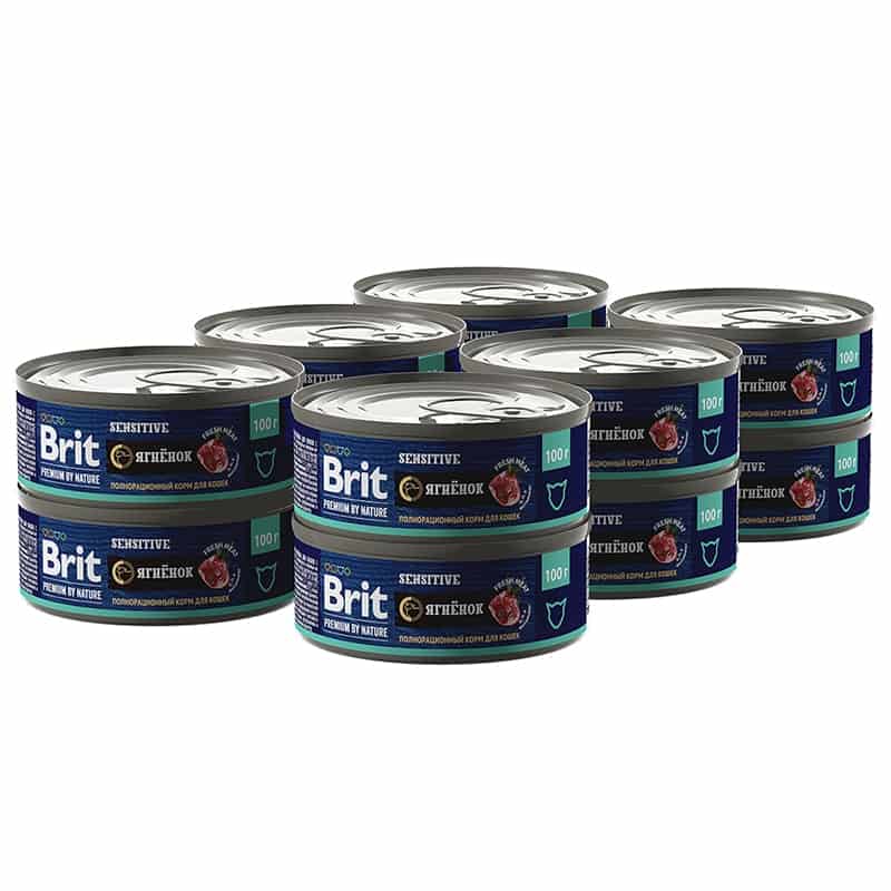 Пресервы для кота Brit Premium Cat (ягнёнок)
