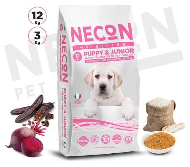 Каталог Сухой корм для щенков и юниоров всех пород Necon Puppy & Junior (Свинина и рис) для собак
