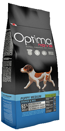 Каталог Сухой корм для щенков средних пород Optimanova Puppy Medium Chicken&Rice для собак