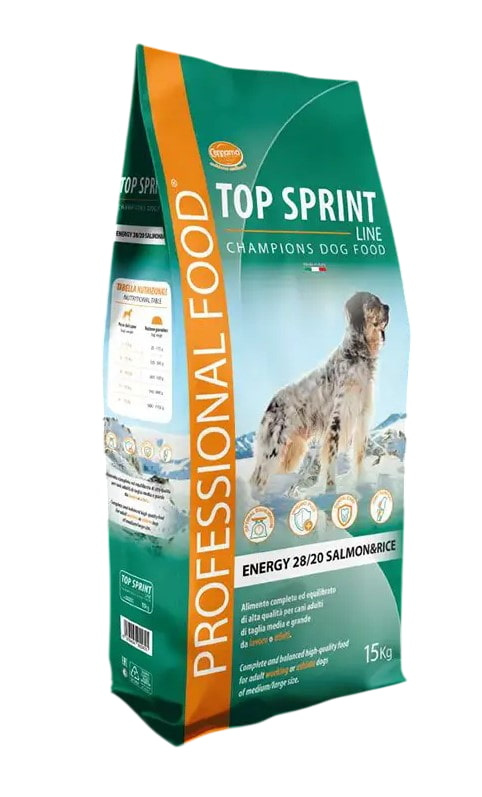 Каталог Сухой корм для собак Cennamo Top Sprint Power Salmon&Rice 28/20 Adult Dog (лосось, рис) для собак