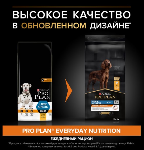 Каталог Сухой корм для собак крупных пород Pro Plan EVERYDAY NUTRITION Large Athletic Adult (курица) для собак