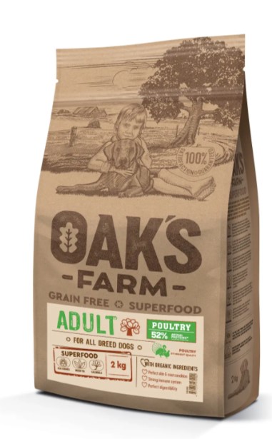 Каталог Сухой корм для собак OAK'S FARM Grain Free Adult All Breed Dogs (домашняя птица) для собак