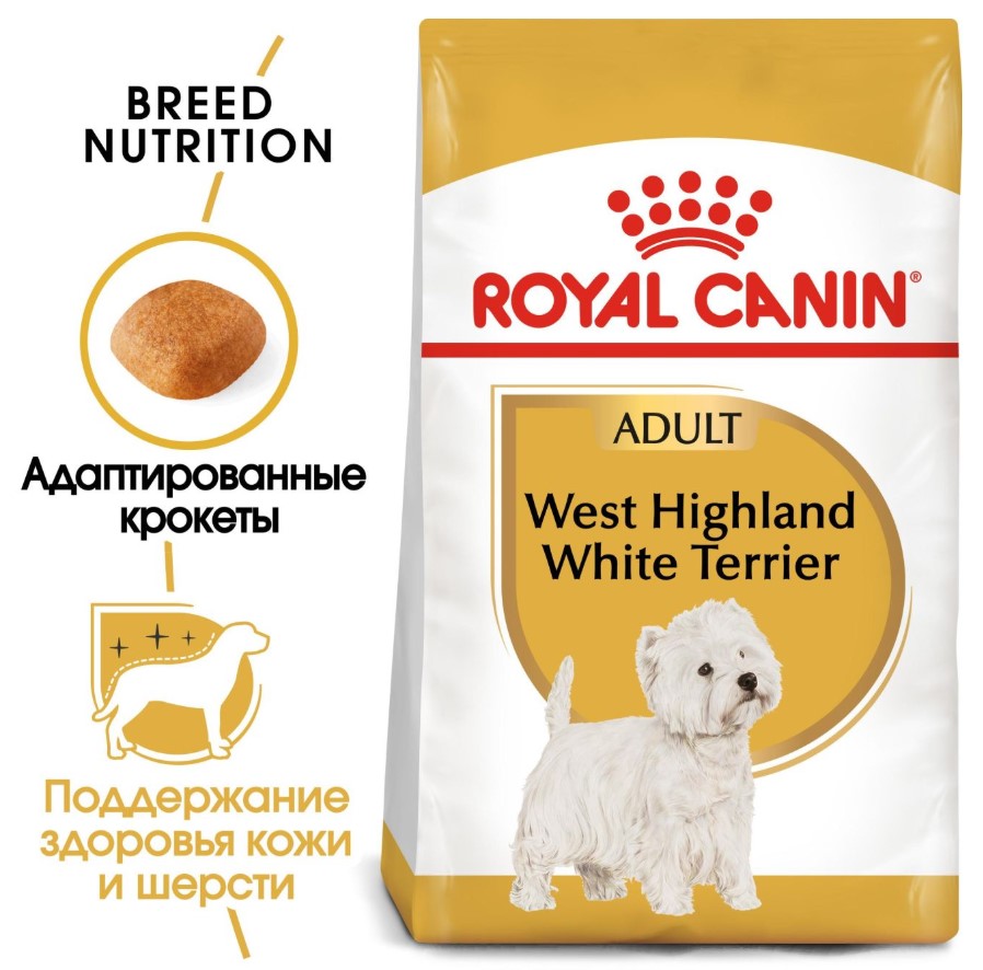 Каталог Сухой корм для собак Royal Canin West Highland White Terrier Adult для собак