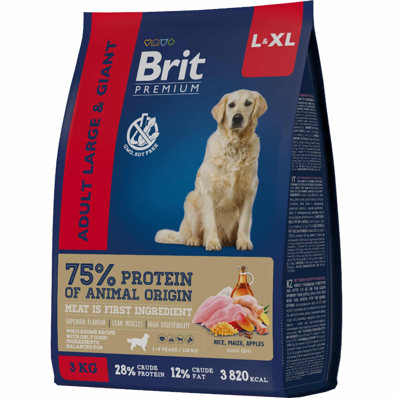 Каталог Сухой корм для собак крупных пород Brit Premium Dog Adult Large and Giant (курица) для собак