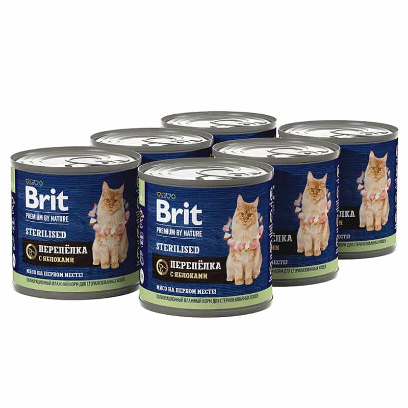 Еда для кошек Brit Premium Cat Sterilised (перепелка, яблоки)