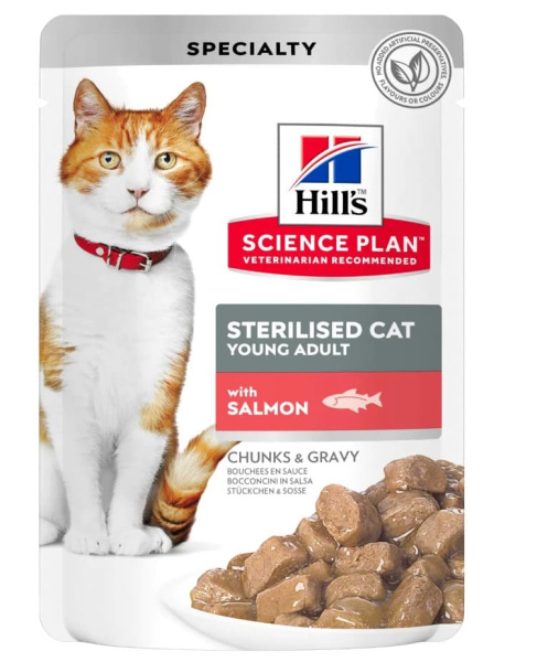 Влажное питание для кошек Hill's Science Plan Sterilised Cat Young Adult (лосось)